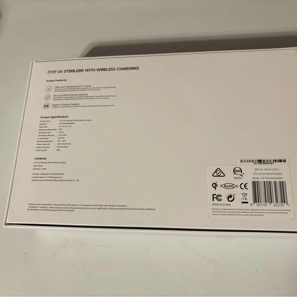 Samsung C&T IT FIT UV Wireless Sterilizer